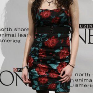 Cotton 100% Rose flower dress  sizeM